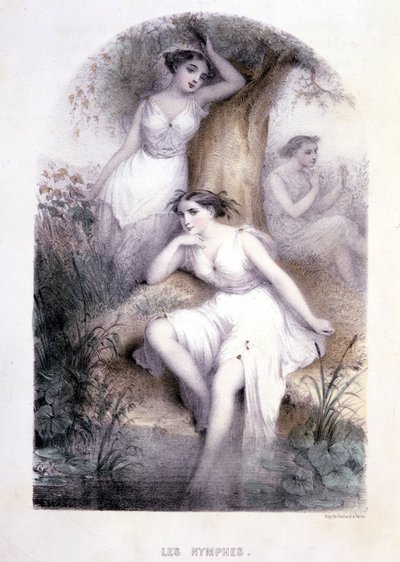Die Nymphen - in „Les femmes mythologiques“, Zeichnungen von G. Staal, von Mery und dem Cte Foelix, Ed. G. de Gouet von Pierre Gustave Eugene Staal