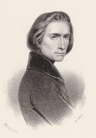 Porträt des Komponisten Franz Liszt 1811-1886 von Pierre Hippolyte Aumont