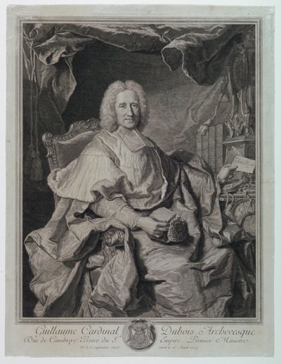 Porträt von Guillaume Kardinal Dubois (1650-1723) von Pierre Imbert Drevet