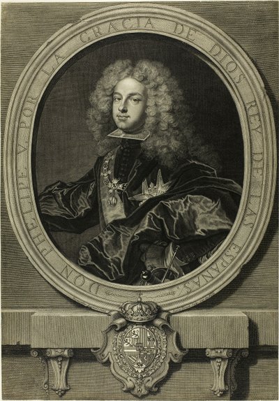 Porträt von Philippe V., König von Spanien von Pierre Imbert Drevet