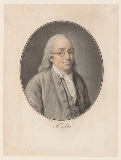 Porträt von Benjamin Franklin von Pierre Michel Alix