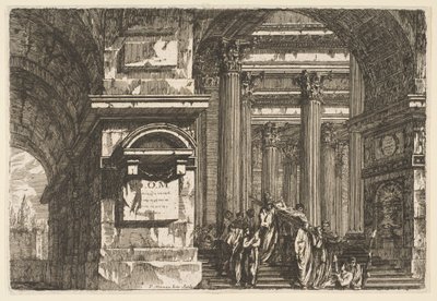 Begräbnisszene in einem Tempel von Pierre Moreau