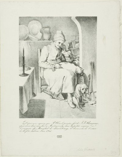 Skizze von Jean-Jacques Rousseau (recto); Waldszene (verso) von Pierre Nolasque Bergeret