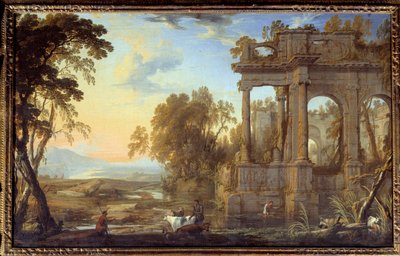 Landschaft mit Ruinen und Hirten von Pierre Patel