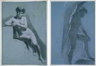 Studie einer sitzenden nackten Frau, nach rechts blickend (recto) (verso) von Pierre Paul Prud