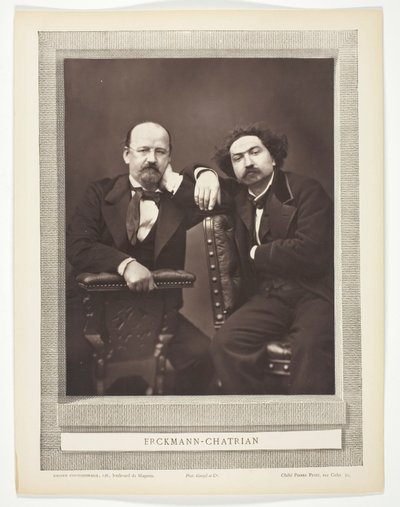 Émile Erckmann (französischer Schriftsteller, 1822-1899) und Alexandre Chatrian (französischer Schriftsteller, 1826-1890) von Pierre Petit