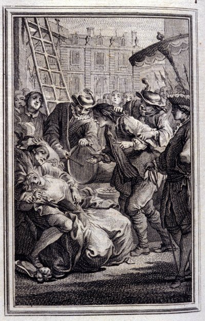 Belphegor - in „Tales et nouvelles en vers“ von Jean La Fontaine. 1776. Illustration von P.P. Choffard von Pierre Philippe Choffard
