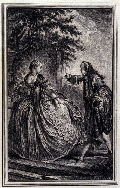 Nicaise - in „Tales et nouvelles en vers“ von Jean La Fontaine. 1776. Illustration von P.P. Choffard von Pierre Philippe Choffard