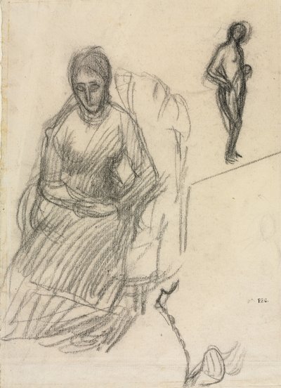 Studie von Madame Marie Cantacuzène, Studie einer stehenden weiblichen Aktfigur, ca. 1883 von Pierre Puvis de Chavannes