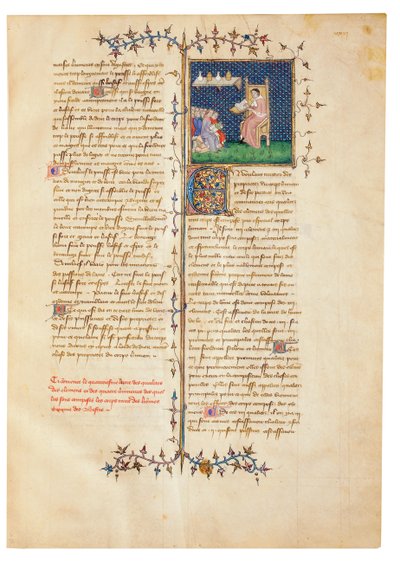 Seite aus "De Proprietatibus Rerum" von Bartholomeus Anglicus, in der französischen Übersetzung von Jean Corbechon von Pierre Remiet