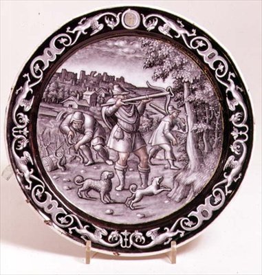 Limoges-Teller, einer von 12, die die Monate des Jahres darstellen von Pierre Reymond