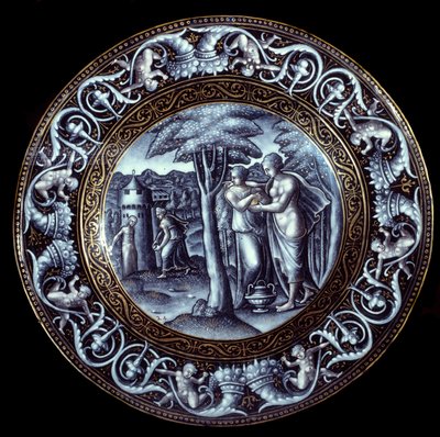 Venus und Psyche, Platte in Emaille gemalt von Pierre Reymond von Pierre Reymond