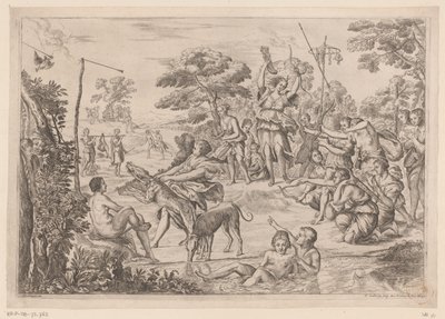 Nymphen der Diana beim Bogenschießen von Pierre Scalberge