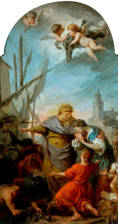 Die Einschiffung der Heiligen Paula ins Heilige Land, ca. 1738-39 von Pierre Subleyras