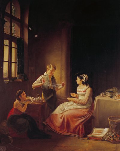 Innenansicht eines Hauses in Macon von Pierre Victor Olagnon