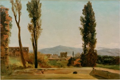 In den Farnesischen Gärten: Die drei Pappeln und der Monte von Pierre de Valenciennes