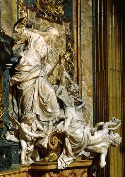 Religion stürzt Ketzerei und Hass, ca. 1697 (Marmor) von Pierre the Younger Le Gros