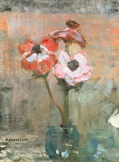 Anemonen in einer Vase, ca. 1908-09 von Piet Mondrian
