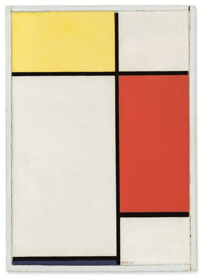 Komposition: Nr. II, mit Gelb, Rot und Blau von Piet Mondrian