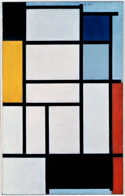 Komposition mit Rot, Schwarz, Gelb, Blau und Grau von Piet Mondrian