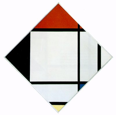 Rautenkomposition in Rot, Schwarz, Blau und Gelb, 1925 von Piet Mondrian
