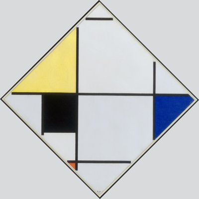 Rautenkomposition mit Gelb, Schwarz, Blau, Rot und Grau, 1921 von Piet Mondrian