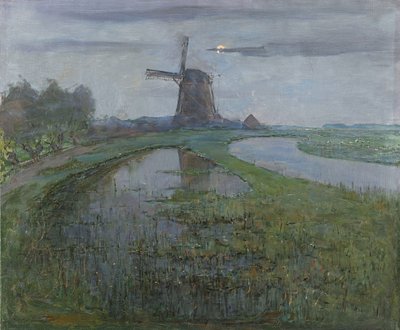 Oostzijdse Mühle am Fluss, um 1903 von Piet Mondrian
