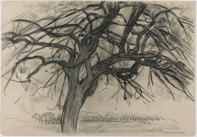 Vorstudie für Abend: Der rote Baum, 1908 von Piet Mondrian