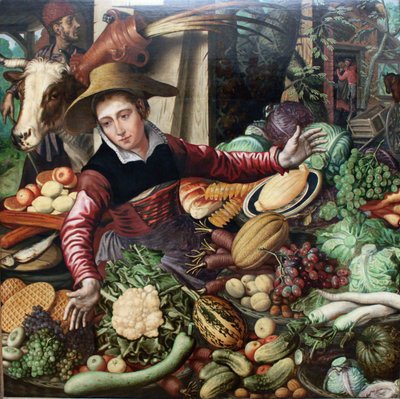 Marktfrau am Gemüsestand von Pieter Aertsen