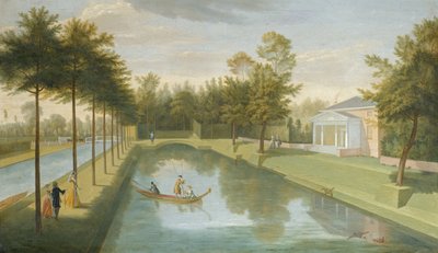 Blick auf den Tempel am Wasser, mit dem Becken und dem langen Kanal, Chiswick Villa von Pieter Andreas Rysbrack
