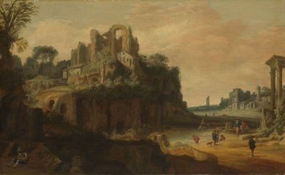 Römische Landschaft mit Ruinen, ca. 1629 von Pieter Anthonisz van Groenewegen