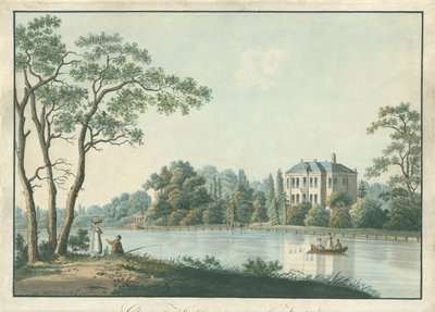 Ansicht von Haus Over Holland mit Teepavillon an der Vecht in Nieuwersluis von Pieter Bartholomeusz. Barbiers
