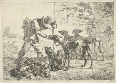 Jäger mit sieben Hunden von Pieter Bodding van Laer