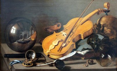 Vanitas-Stillleben mit Selbstbildnis von Pieter Claesz