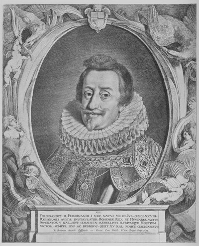 Ferdinand II., Heiliger Römischer Kaiser, graviert von Pieter van Sompel, 1644 von Pieter Claesz Soutman