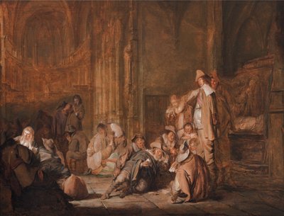 Eine Wachszene in einer Kirche von Pieter Codde