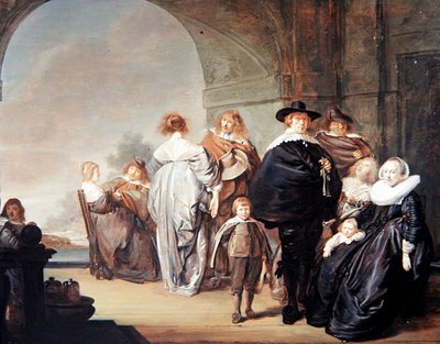 Eine elegante Gesellschaft auf einer Terrasse von Pieter Codde