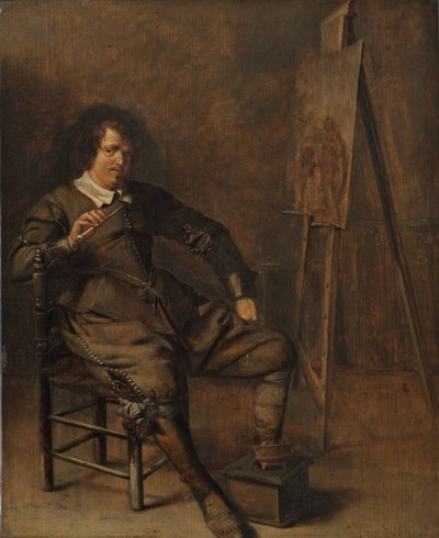 Porträt eines Malers vor seiner Staffelei, um 1630 von Pieter Codde