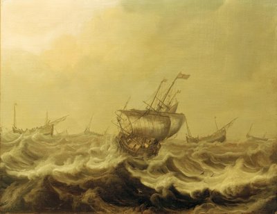 Schiffe im Sturm von Pieter Coopse