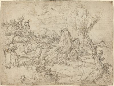 Landschaft mit der Taufe Christi von Pieter Cornelisz Kunst
