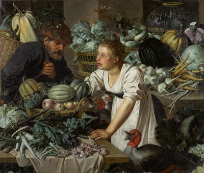 Stillleben mit zwei Figuren von Pieter Cornelisz. van Rijck