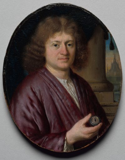 Porträt eines Mannes mit einer Uhr, ca. 1665-70 von Pieter Cornelisz van Slingelandt