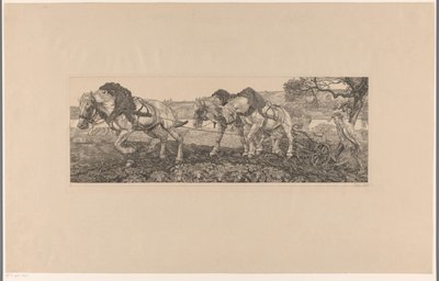Pflügende Pferde von Pieter Dupont (signed by artist)