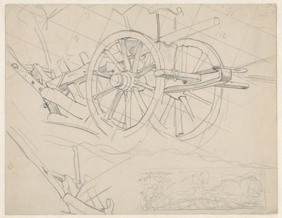 Studie von Pflug und einem Mann mit Pflug und Doppelgespann von Pieter Dupont