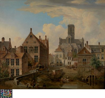 Die Kathedrale von Saint Bavo und der Reep-Kanal in Gent von Pieter Frans De Noter