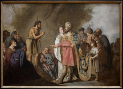 Johannes der Täufer predigt vor Herodes. Gemälde von Pieter Fransz von Grebber (1600-1652). von Pieter Fransz. de Grebber