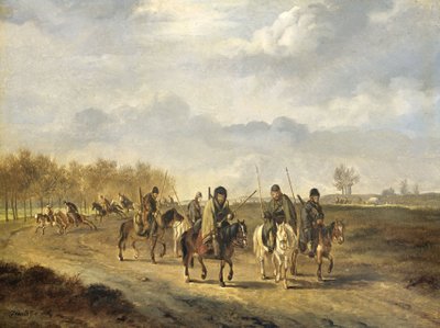 Kosaken auf einer Landstraße bei Bergen in Nordholland von Pieter Gerardus van Os