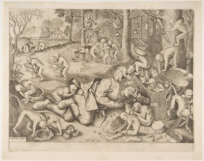 Der Kaufmann, der von Affen ausgeraubt wird, 1562 von Pieter Heyden van der