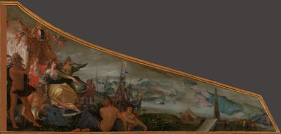 Amsterdam als Zentrum des Welthandels von Pieter Isaacsz.