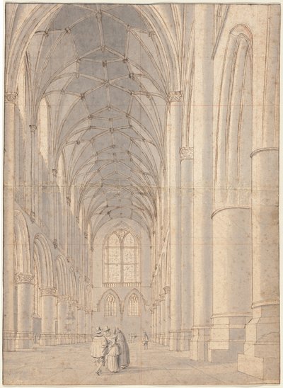 Innenraum der St.-Bavo-Kirche, Haarlem von Pieter Jansz Saenredam